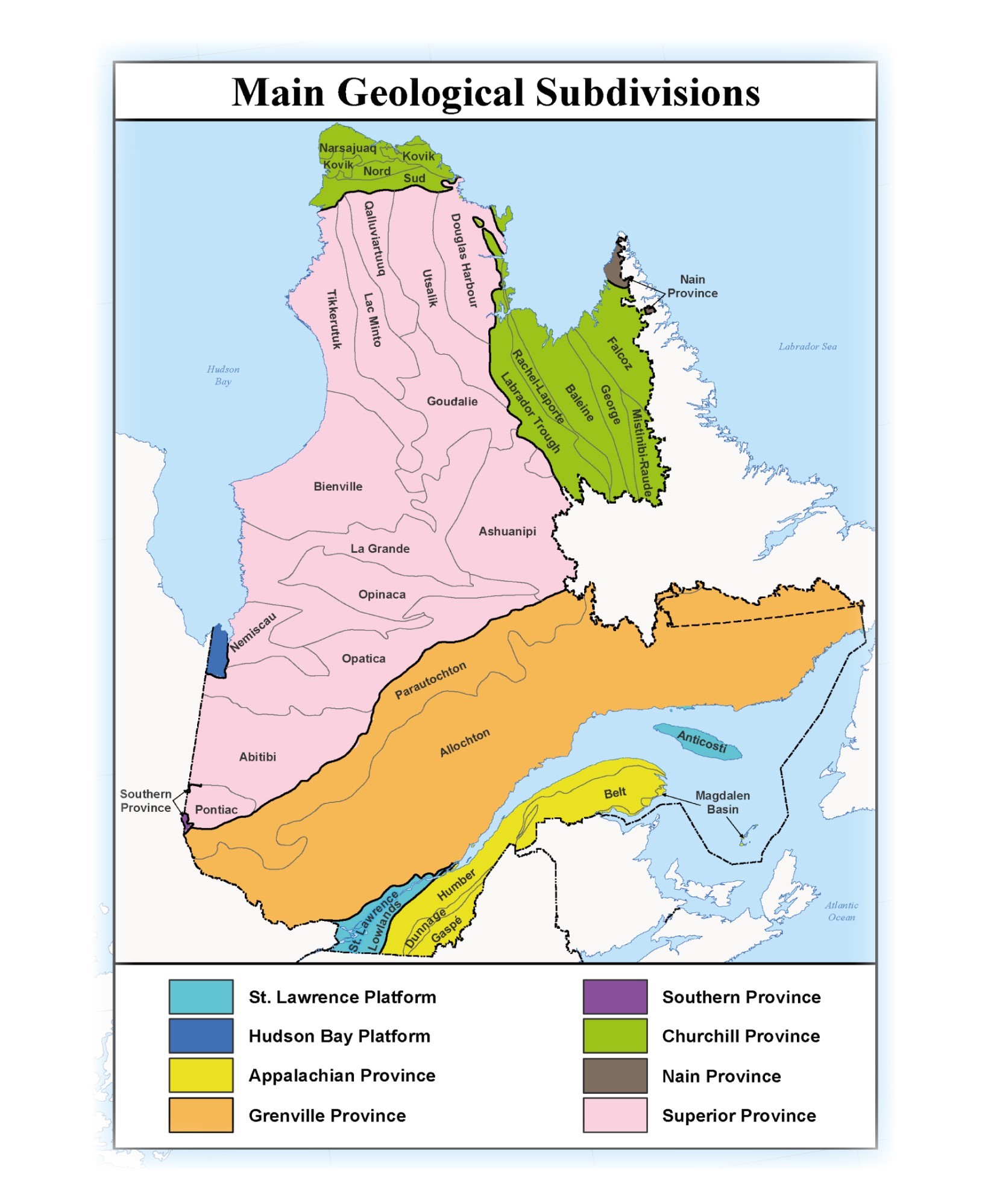 physical quebec map